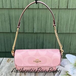 Coach Leather Hailey Flap Bag Crossbody Purse Powder Pink